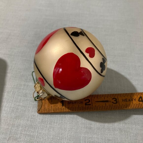 Rare Kurt Adler Vintage Playing Card Suit Glass Ornaments Lot Of 3 - Picture 4 of 4